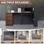 L-Shaped Reception Desk with Lockable Drawers and Storage Shelves, Multi-Functional Computer Desk for Office-27733806-27733802