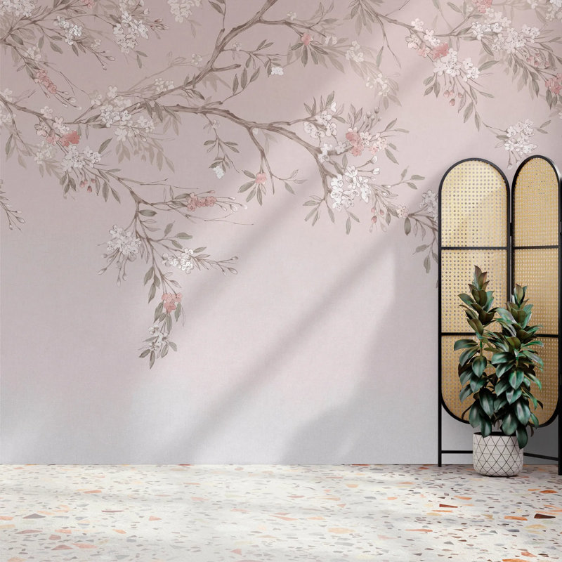 Superfresco Easy Blossom Trail Print To Order Fixed Size 2.8m x 3m Mural, Pink