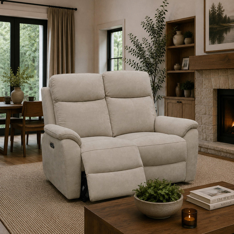 Richmond Power Recliner, Natural, 2 Seater