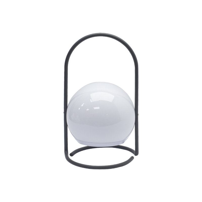 Gray Flameless Outdoor Lantern Circular Candle