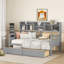 Lit de jour simple en bois avec 2 tiroirs de rangement et tablette de chevet-1477015754-1477015752