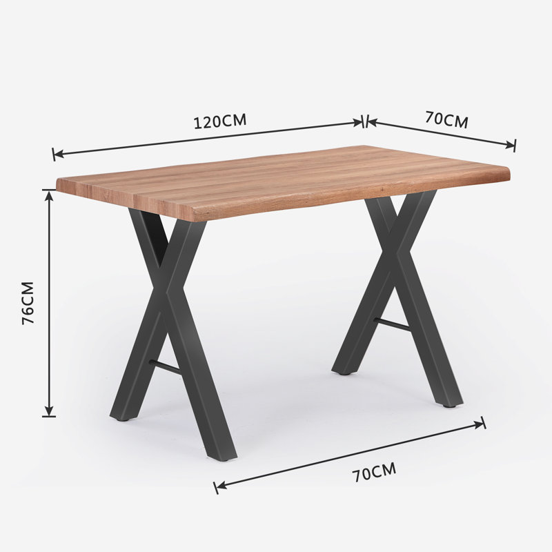 Dulane Metal Base Dining Table, Brown