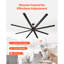 Ventilateur de plafond en aluminium avec moteur CC réversible sans lumière-111624304-111624306