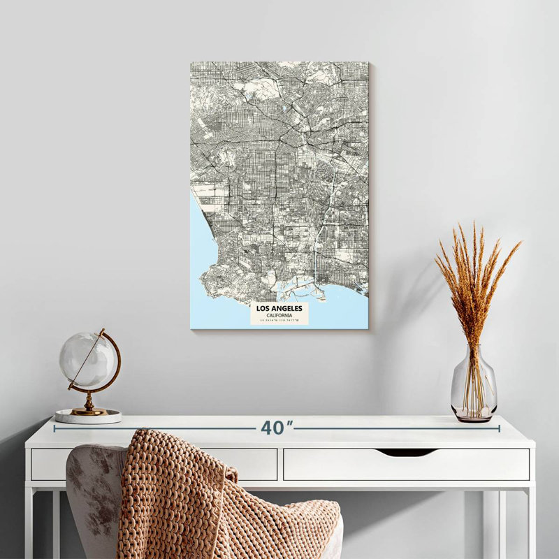 Carte des rues Aliaz Los Angeles, H 24 po x l 16 po