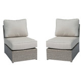 Hy Aviara Rattan Wicker Fully Assembled 2 - Person Seating Group with Cushions