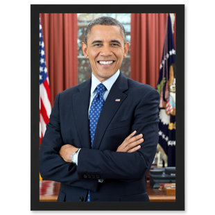 Us President Barack Obama Photo Souza Portrait - Single Picture Frame Print