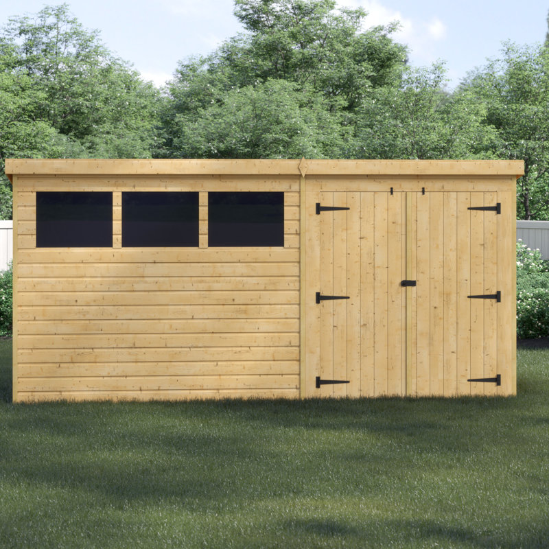 Shiplap Pent Wooden Shed, 14ft. W x 5ft. D