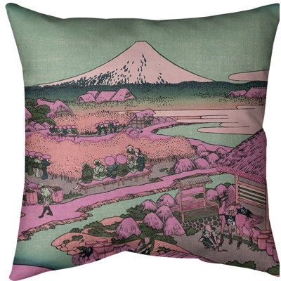 Katsushika Hokusai Reversible Throw Pillow