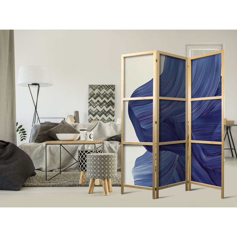 171cm H Solid Wood Folding Room Divider, 171cm H x 135cm W x 1.2cm D, 3