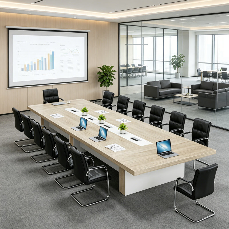 Table de conférence Searfoss, 29.53" H x 177.17" L x 59.06" D, Beige