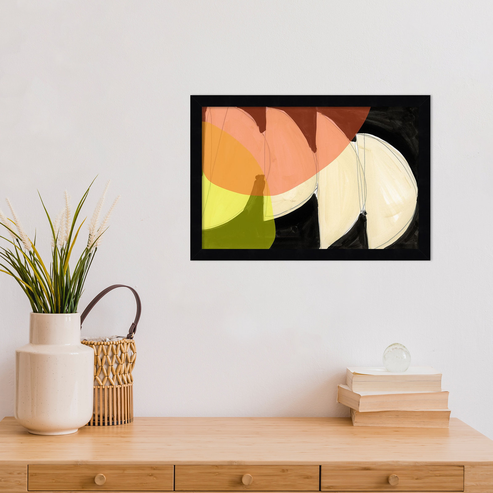 Gilpin "Four Semi Moons I" Print, 12" H x 17" W, Black