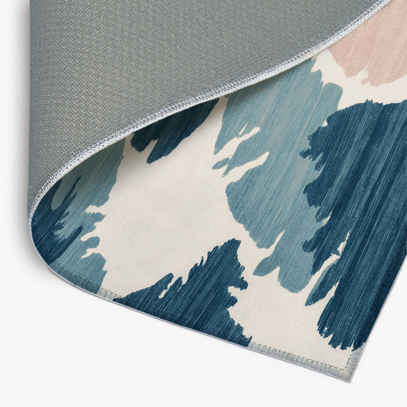 Watercolor Beige Indoor and Outdoor Area Rug, Rectangle 4' x 6'