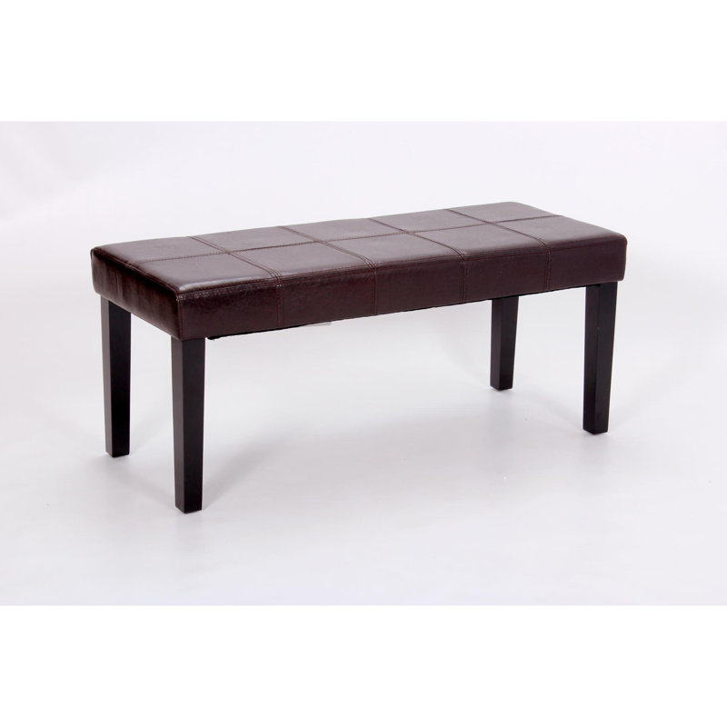 Colombo Faux Leather Upholstered Bench, Brown