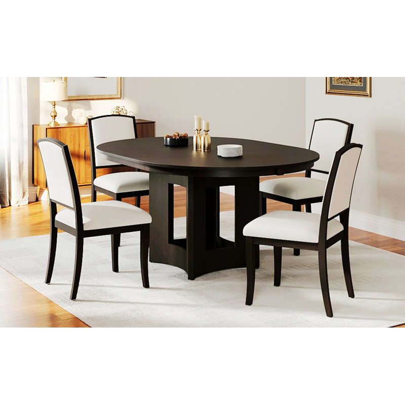 Ensemble de table de salle à manger extensible Farmhouse pour 4, 4 chaises et 1 table pour la salle à manger