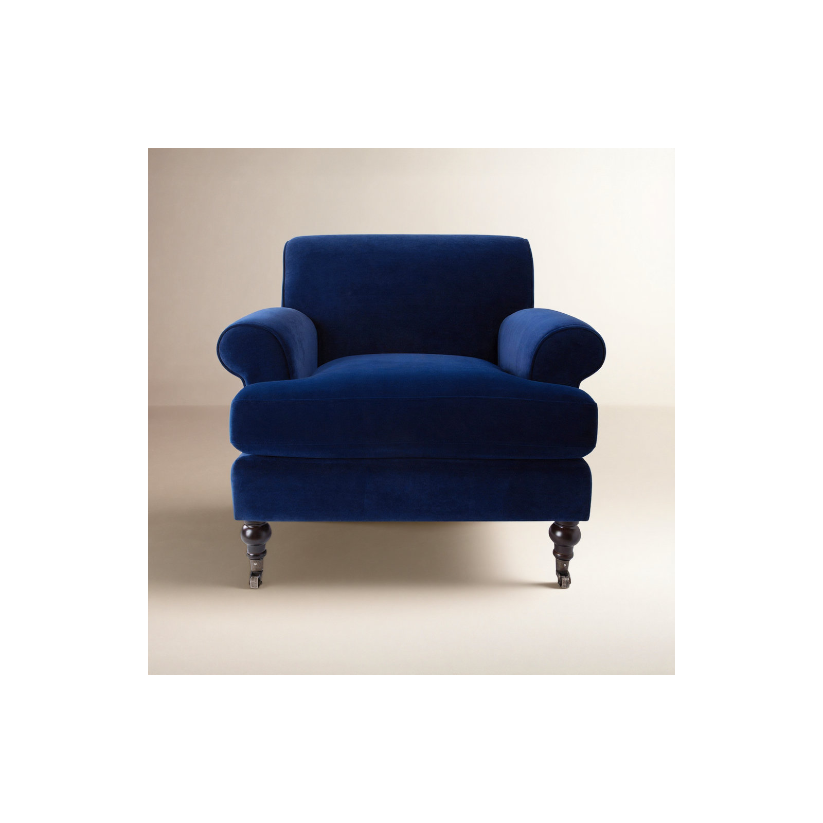 Harbor Upholstered Armchair, Navy Blue Velvet