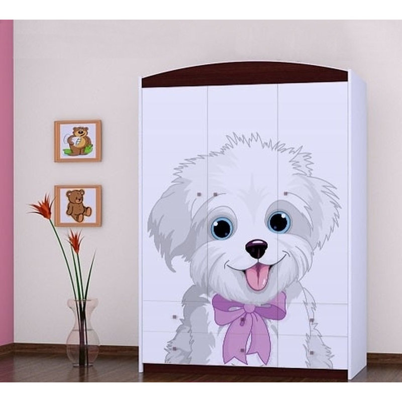 Vihaan 3 Door Wardrobe, Black