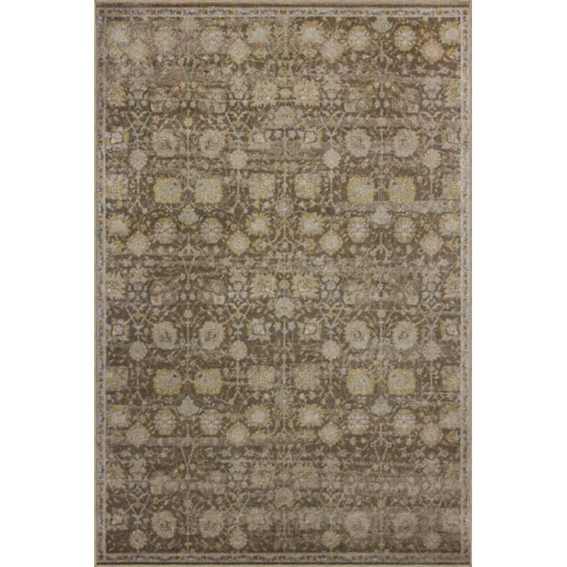 Floral Traditional Woven  Washable Rug, Round 3'4"