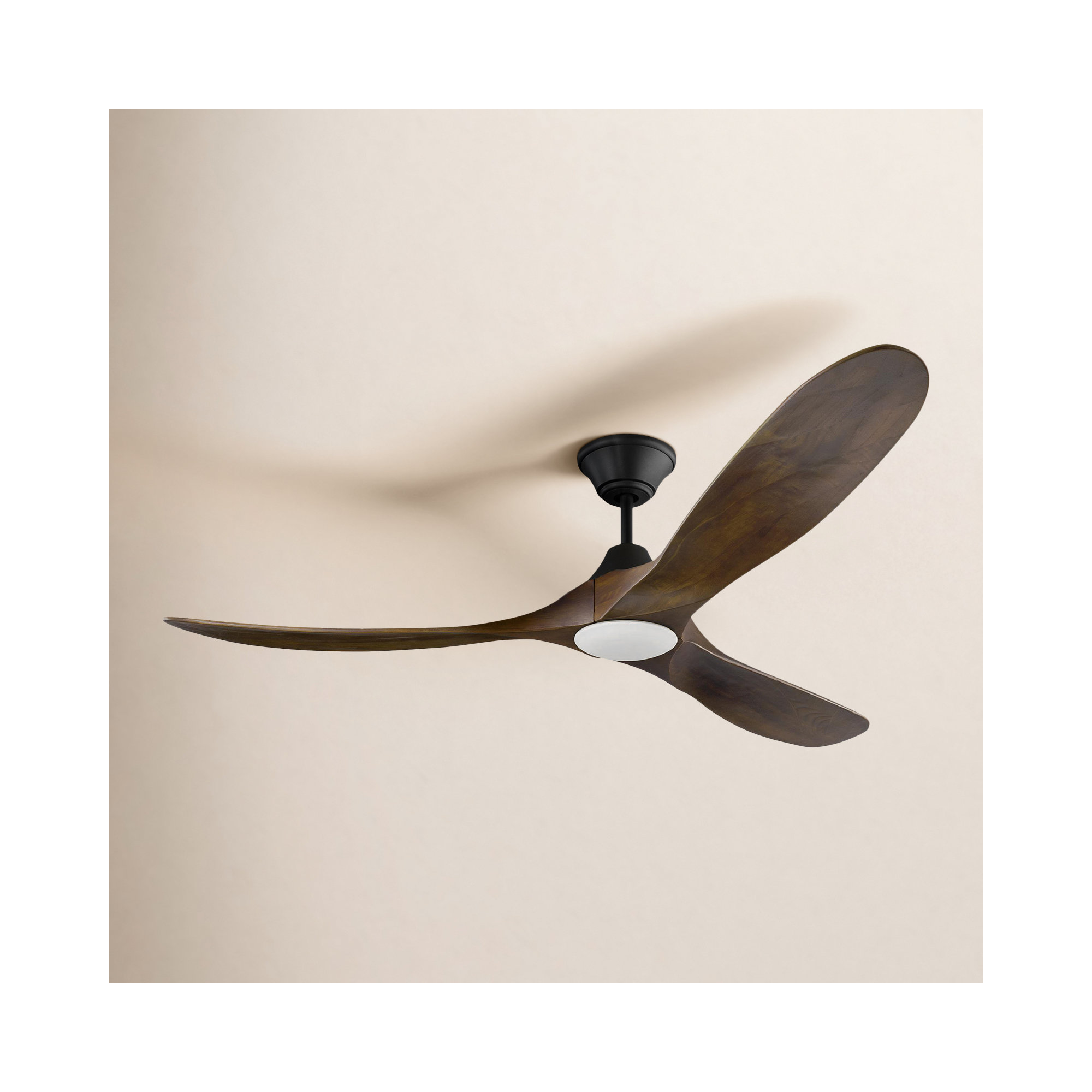 3 Blade Ceiling Fan with LED Light Kit, Walnut with Matte Black, 60 inches