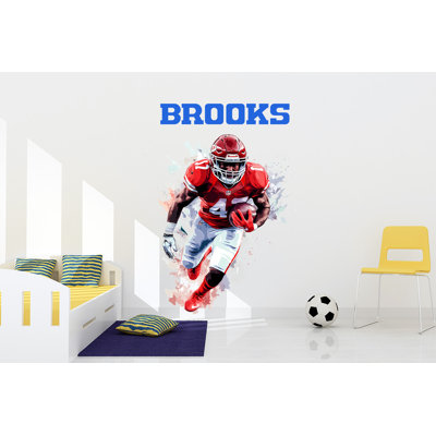 Custom Footbal Decal - Vinyl Football Sticker with Name Personalization, Perfect for Kids' or Sports Rooms