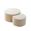 Ensemble de 2 tables basses emboîtables, 2 tables basses rondes rembourrées pour le salon, table basse moderne en mousse, table d'appoint et repose-pieds, sans assemblage