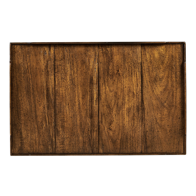 Casually Country Solid Wood End Table, Country Farmhouse Walnut