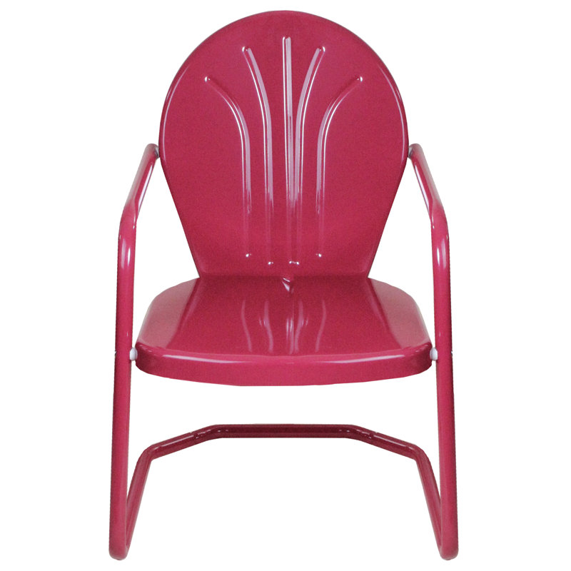 Fauteuil tulipe rétro d'extérieur 34 pouces, Rose