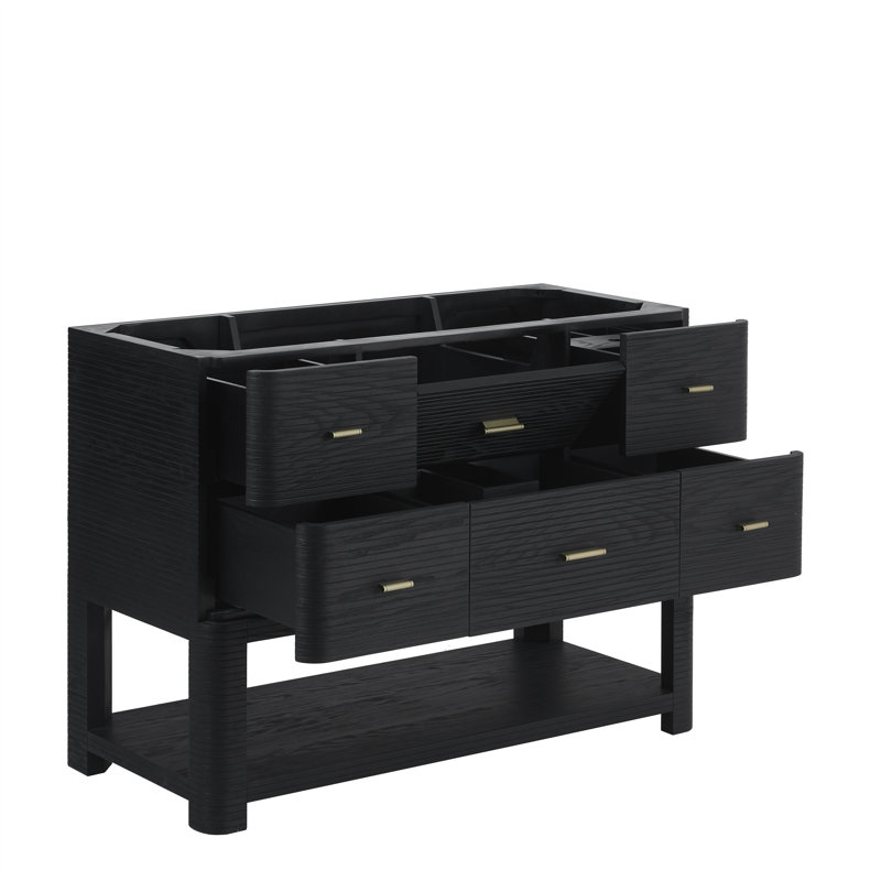 Lucian 48'' W Single Vanity, Carbon Oak, Siberian