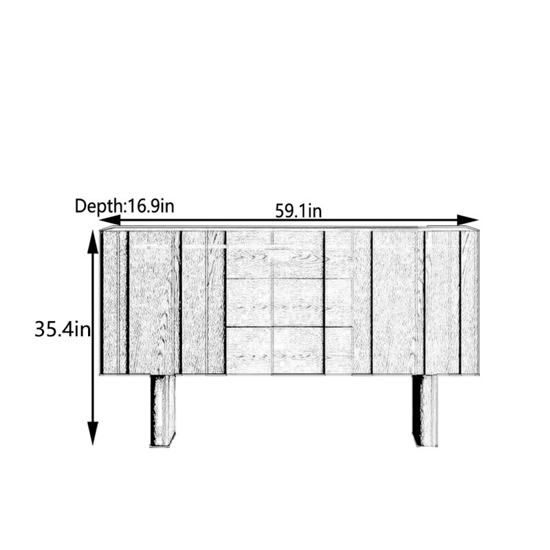 Retro    Minimalist   Sideboard, Walnut