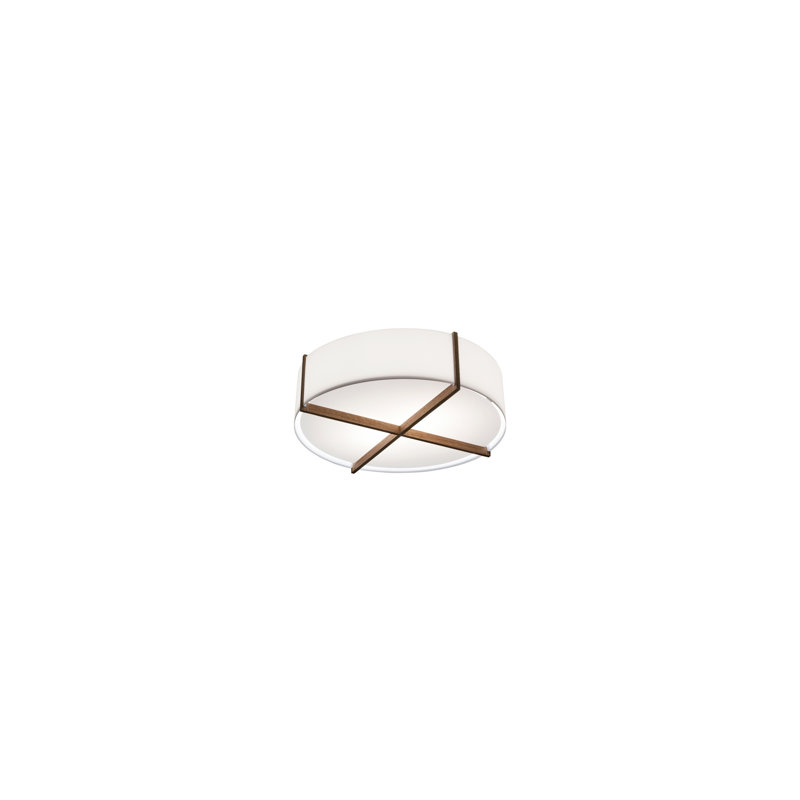 Plura 1 - Light LED Flush Mount, White Washed Oak/Gloss White, 6.38" H x 24" W x 24" D, 2700K