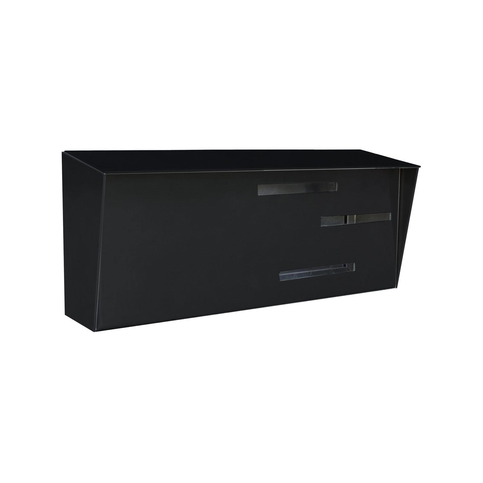 Modern Aluminum Wall Mounted Mailbox, Black