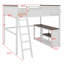 Lit mezzanine avec bureau, tablette ouverte et boîte de rangement, station de charge USB