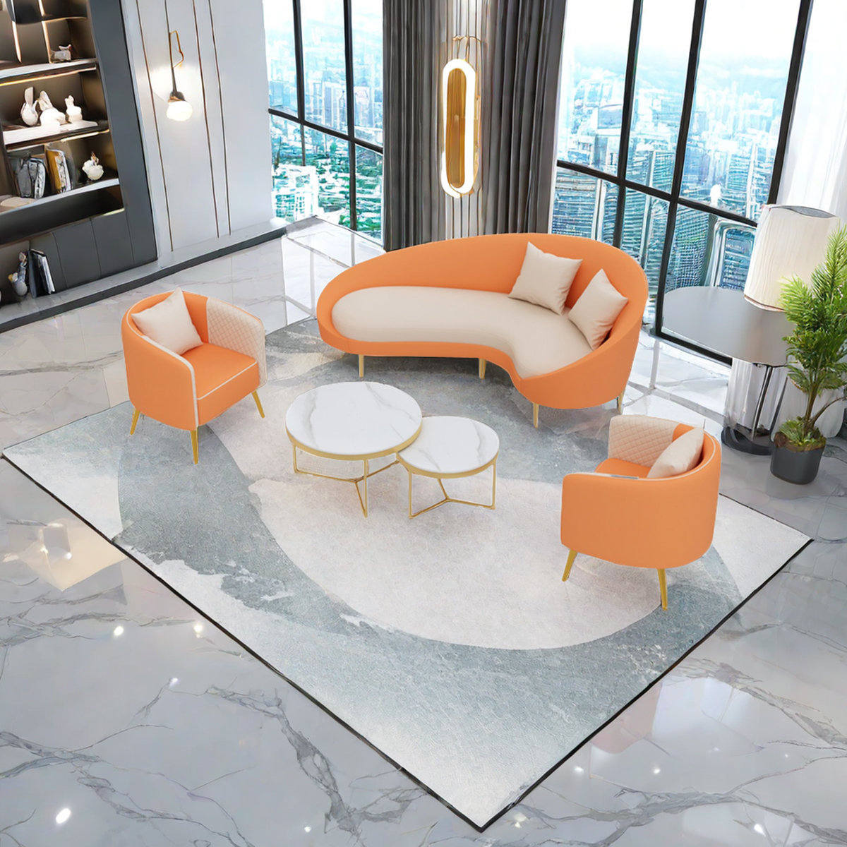 Everly Quinn Launce 5 - Piece Faux Leather Living Room Set | Wayfair