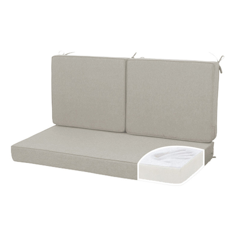 Outdoor Loveseat Cushion Set, 48 x 24, Water Repellent, Fade Resistant, Cushion Set for Couch, Bench, and Swing, Khaki