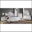 Table de chevet 3 tiroirs de style moderne en bois blanc perle