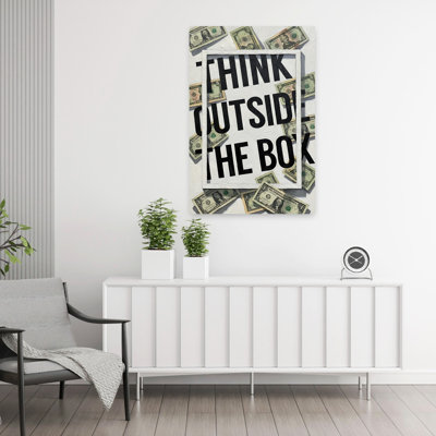 Pensée à l'extérieur de la boîte, art mural contemporain abstrait