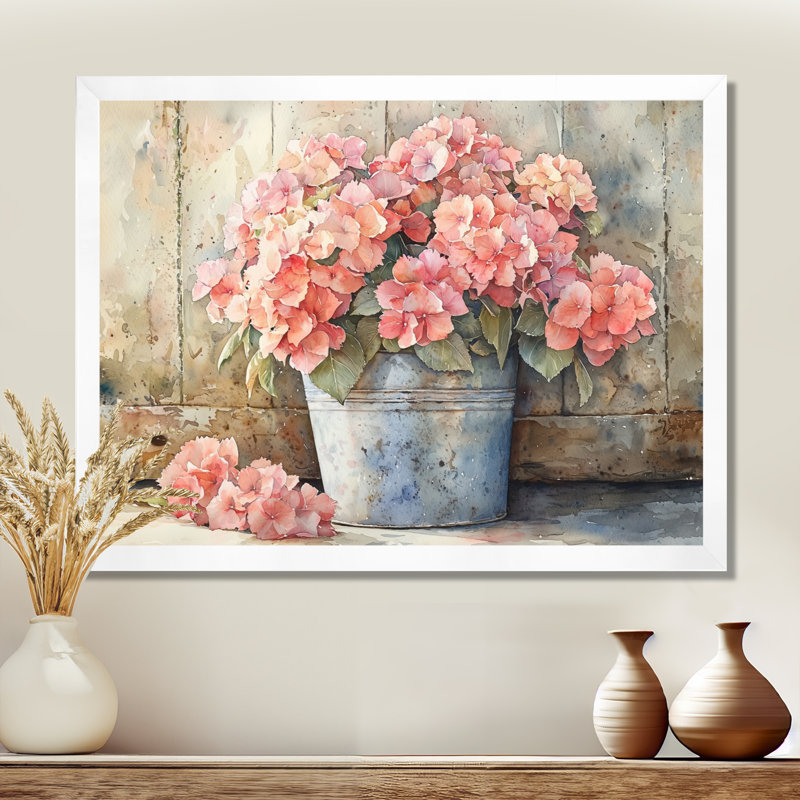 Irlan - Floral Wall Art, Reproduction encadrée d'une seule photo, H 12 po x l 20 po, Blanc