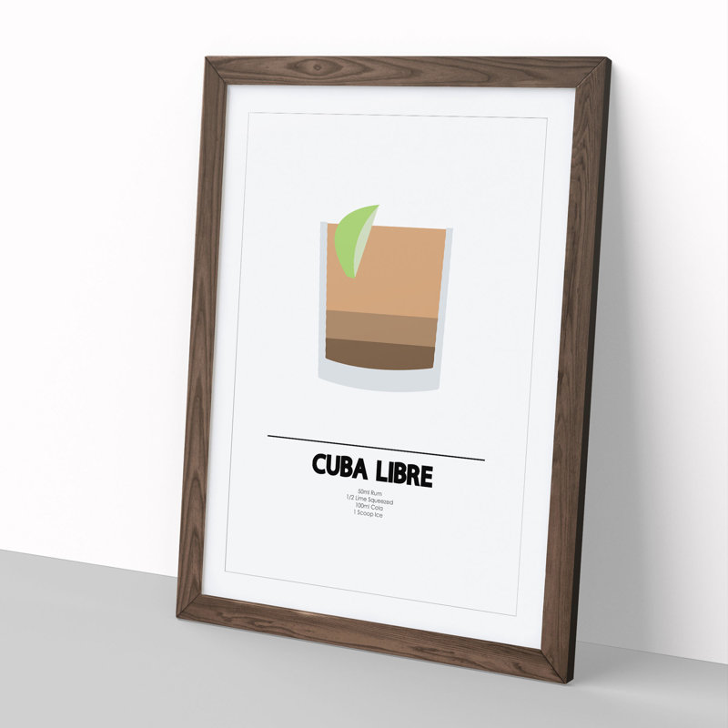 Cuba Libre - Picture Frame Painting, Walnut, 90cm H x 65cm W x 2cm D