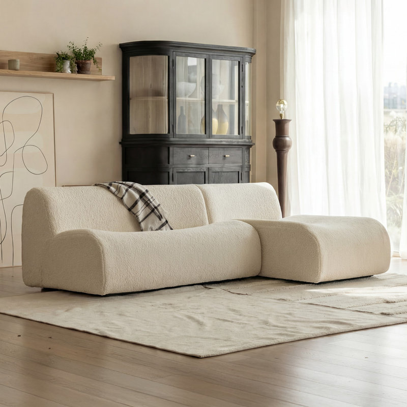 Causeuse modulaire Boneless (sans accoudoirs), Ourson blanc