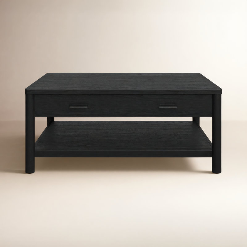 Jaylessa Wood 1 Drawer Coffee Table, Black