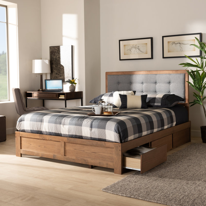 Upholstered Platform Storage Bed, Queen
