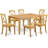 7 Piece Dining Table Set Consist of a Rectangle Kitchen Table and 6 Dining Room Chairs, 36x60 Inch, Oak-618239804-618239801-564534188