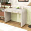Table de coiffeuse en bois avec miroir rabattable et deux tiroirs-756487697