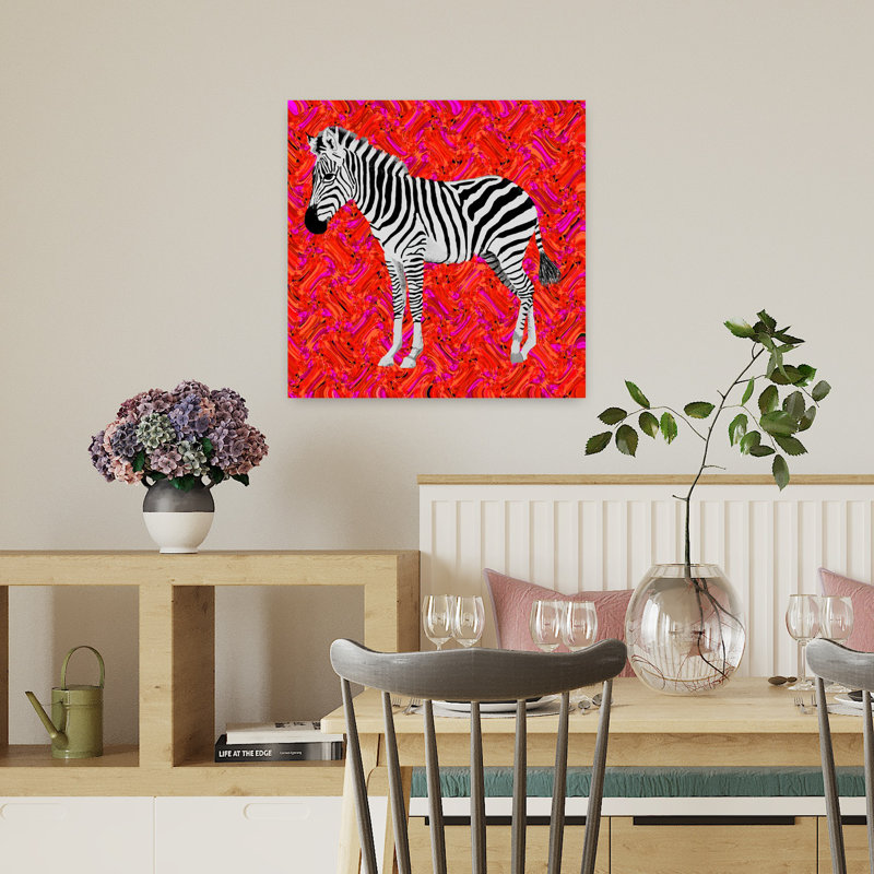 Art contemporain, art zébré contemporain, H 18 po x l 18 po