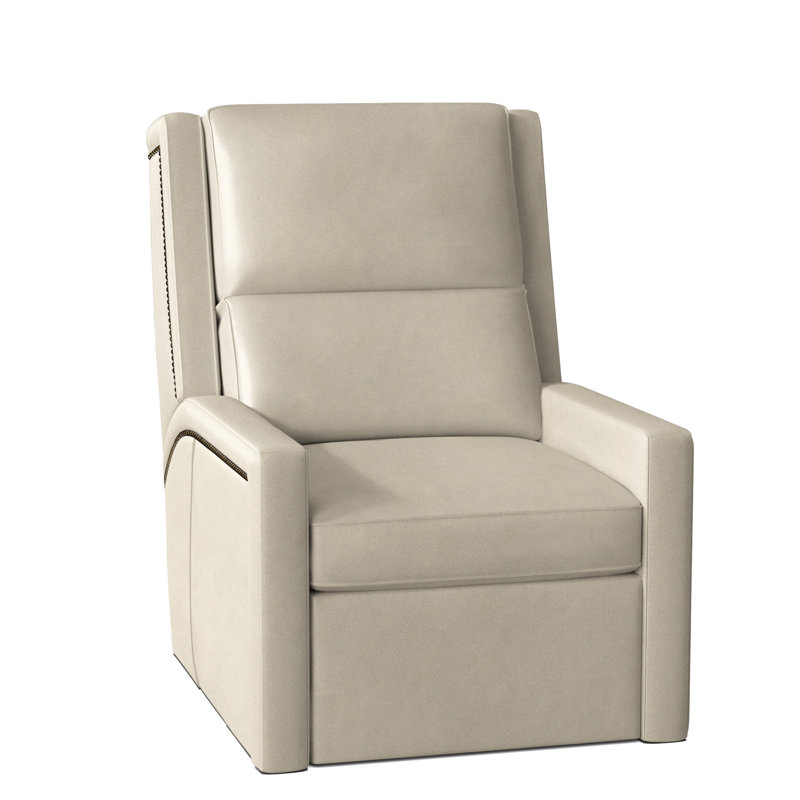 Norman Recliner, Rio Mineral Genuine Leather, #9 Antique, Push Back