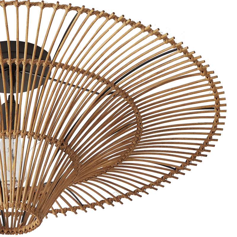 Plafonnier encastré en rotin Boho, H 11,81 po x l 39,37 po x P 39,37 po