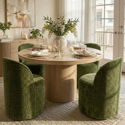 Chaise roulante rembourrée roulante en chenille avec roulettes cachées (ensemble de 4)