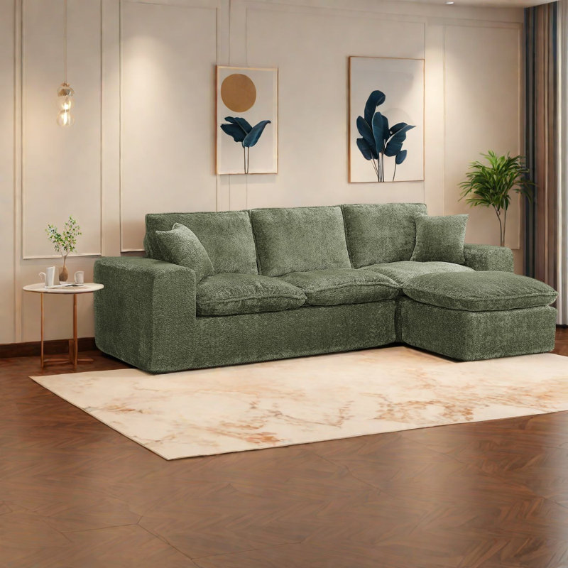 Canapé modulaire moderne avec méridienne réversible Green