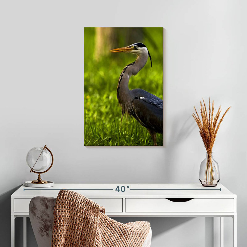 Brampt Grassland Grey Heron, 24" H x 16" W