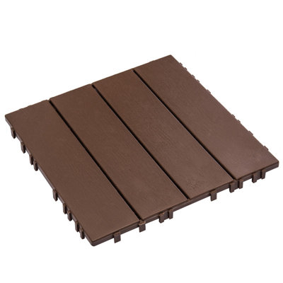 Carreaux de patio carrés en plastique 11,42 po, 68 pièces, plancher extérieur imperméable toutes saisons, carrelage de terrasse durable et non toxique, 61,60 pieds carrés pour le jardin, la piscine et le balcon