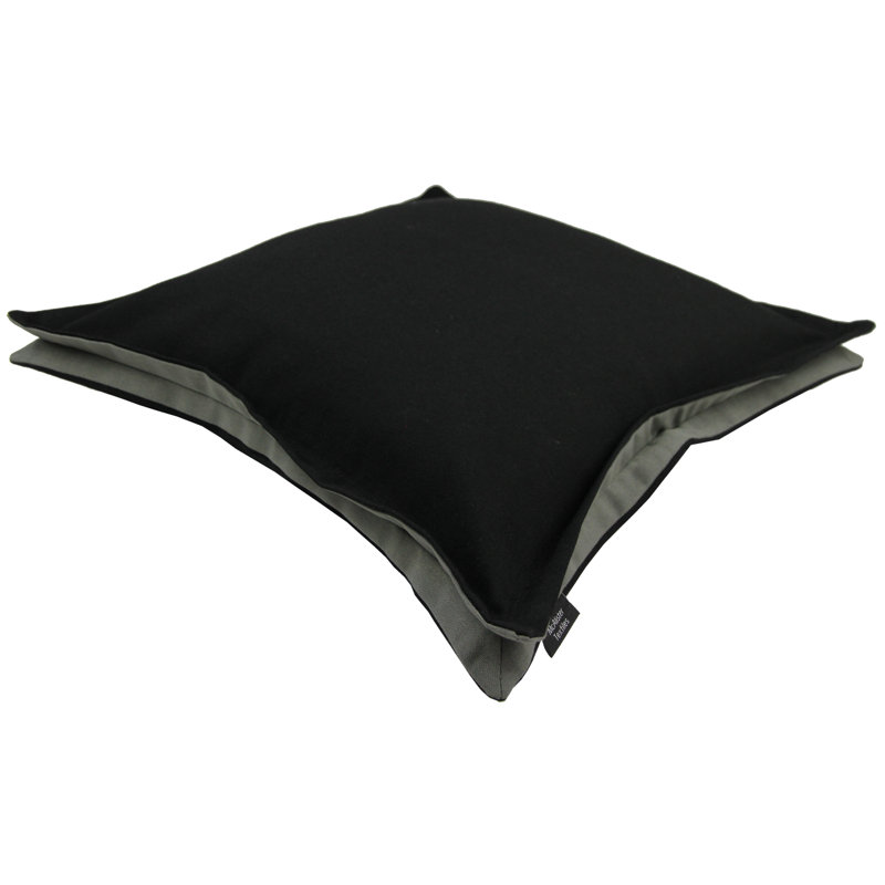 Square Cushion Cover, Black/Charcoal Grey, 60 x 60cm